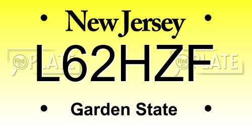 L62HZF New Jersey License Plate