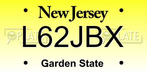 L62JBX New Jersey License Plate