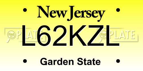 L62KZL New Jersey License Plate