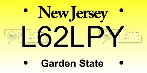 L62LPY New Jersey License Plate