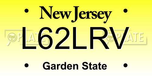L62LRV New Jersey License Plate