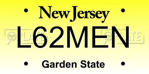 L62MEN New Jersey License Plate