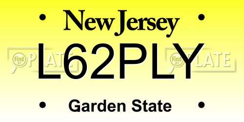 L62PLY New Jersey License Plate