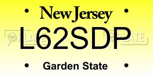L62SDP New Jersey License Plate