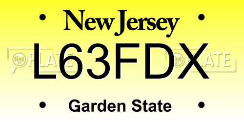 L63FDX New Jersey License Plate