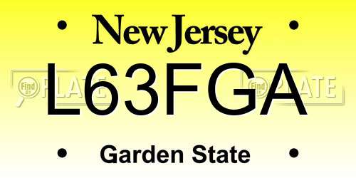 L63FGA New Jersey License Plate