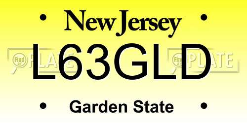 L63GLD New Jersey License Plate
