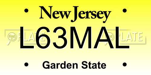 L63MAL New Jersey License Plate