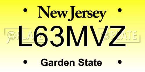 L63MVZ New Jersey License Plate
