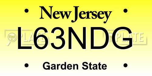 L63NDG New Jersey License Plate