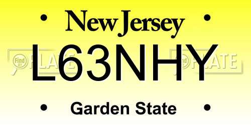 L63NHY New Jersey License Plate