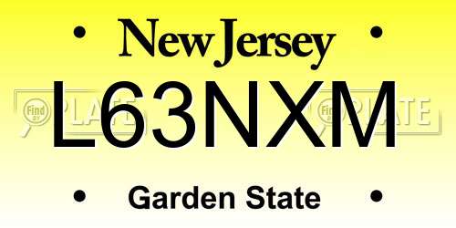 L63NXM New Jersey License Plate