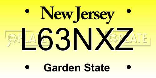 L63NXZ New Jersey License Plate