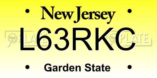 L63RKC New Jersey License Plate