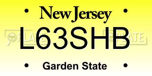 L63SHB New Jersey License Plate