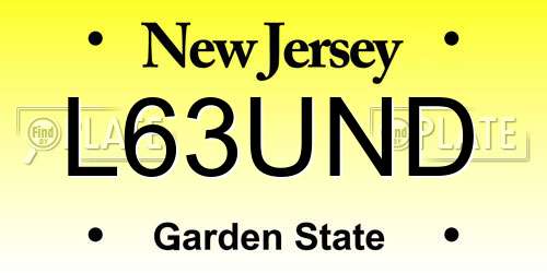 L63UND New Jersey License Plate