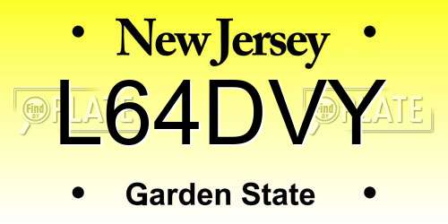 L64DVY New Jersey License Plate