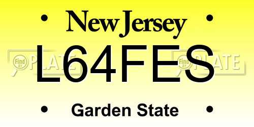 L64FES New Jersey License Plate