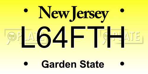 L64FTH New Jersey License Plate