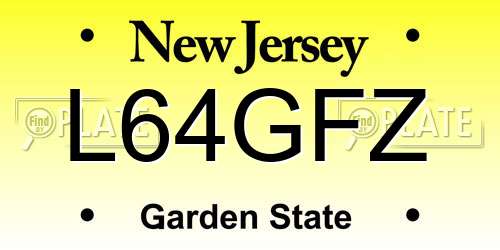 L64GFZ New Jersey License Plate