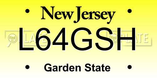 L64GSH New Jersey License Plate