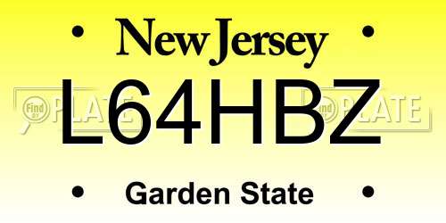 L64HBZ New Jersey License Plate