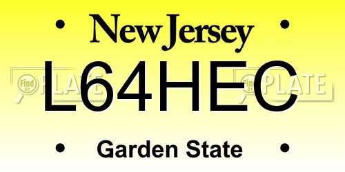 L64HEC New Jersey License Plate