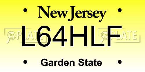 L64HLF New Jersey License Plate