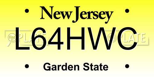 L64HWC New Jersey License Plate