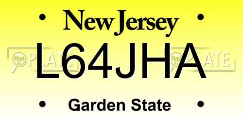 L64JHA New Jersey License Plate