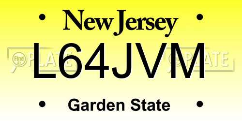 L64JVM New Jersey License Plate