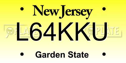 L64KKU New Jersey License Plate