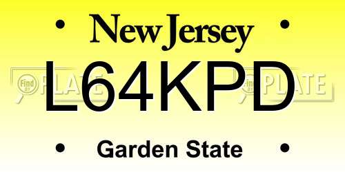 L64KPD New Jersey License Plate