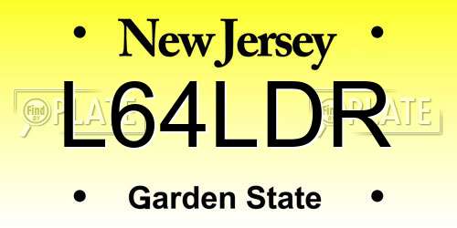 L64LDR New Jersey License Plate