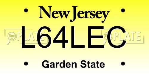 L64LEC New Jersey License Plate
