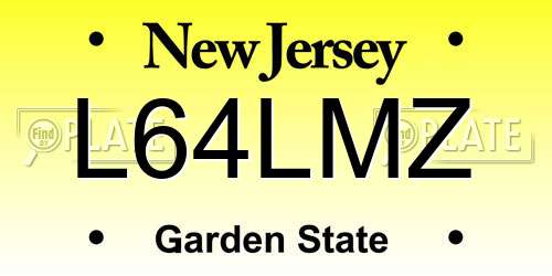 L64LMZ New Jersey License Plate