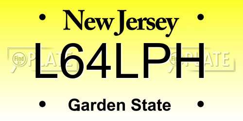 L64LPH New Jersey License Plate
