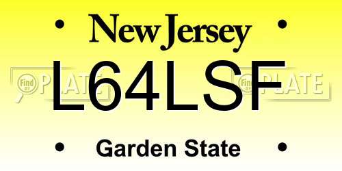 L64LSF New Jersey License Plate