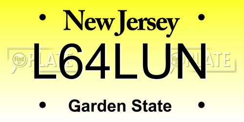 L64LUN New Jersey License Plate