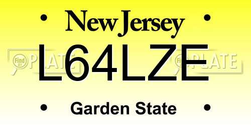 L64LZE New Jersey License Plate