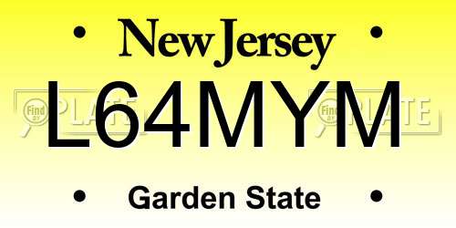 L64MYM New Jersey License Plate