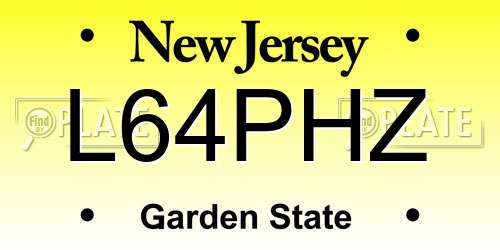 L64PHZ New Jersey License Plate
