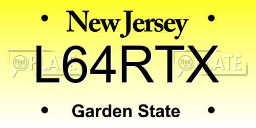 L64RTX New Jersey License Plate
