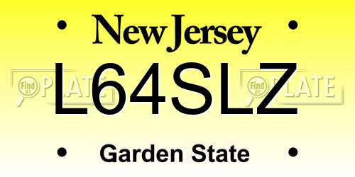 L64SLZ New Jersey License Plate