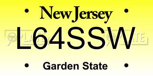 L64SSW New Jersey License Plate