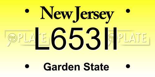L653II New Jersey License Plate