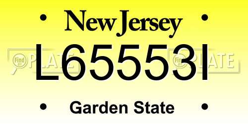 L65553I New Jersey License Plate