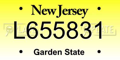 L655831 New Jersey License Plate