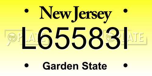 L65583I New Jersey License Plate