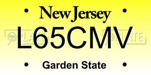 L65CMV New Jersey License Plate